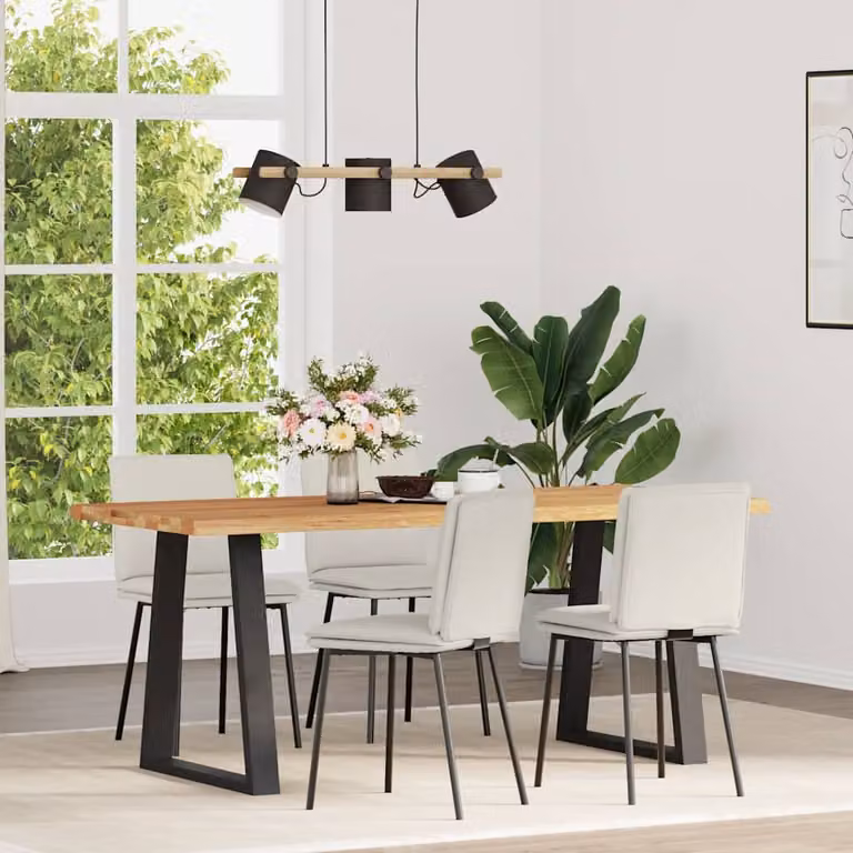 Set di 4 sedie da pranzo vidaXL in velluto beige per soggiorno e cucina