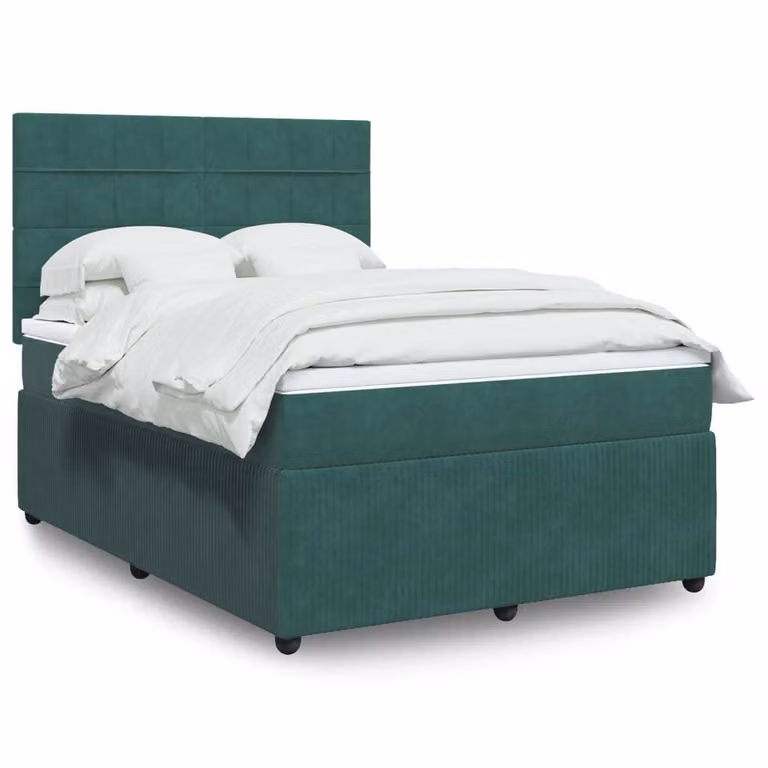 Maison Exclusive - Giroletto a Molle con Materasso Verde Scuro 140x200 cm Velluto