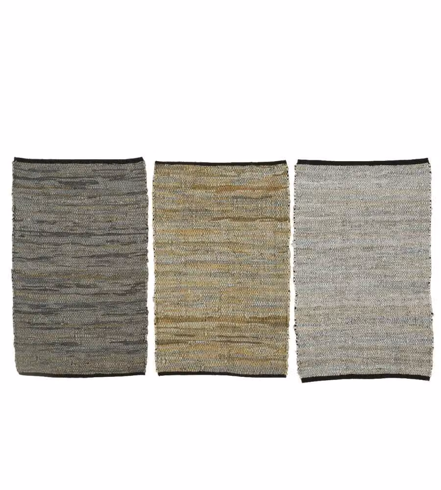 Tappeto 90x60 pelle e cotone