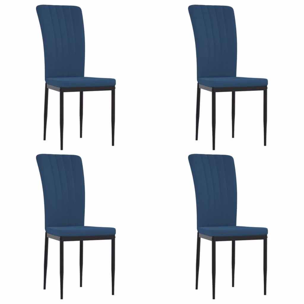 Sedie da Pranzo 4 pz Blu in Velluto