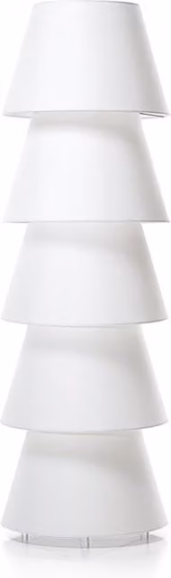 Piantana da terra Moooi Set up bianca con paralume a cono in carta e luce LED warm white