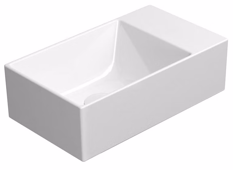 Sapho GSI Kube X - Lavabo 400x230 mm, senza sfioratore, senza foro per rubinetto, ExtraGlaze, bianco 9484011
