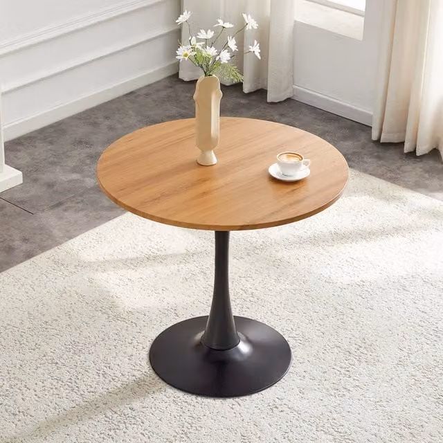 Tavolo da pranzo rotondo design tulipano Ø80 cm piede in metallo solo tavolo per cucina e soggiorno