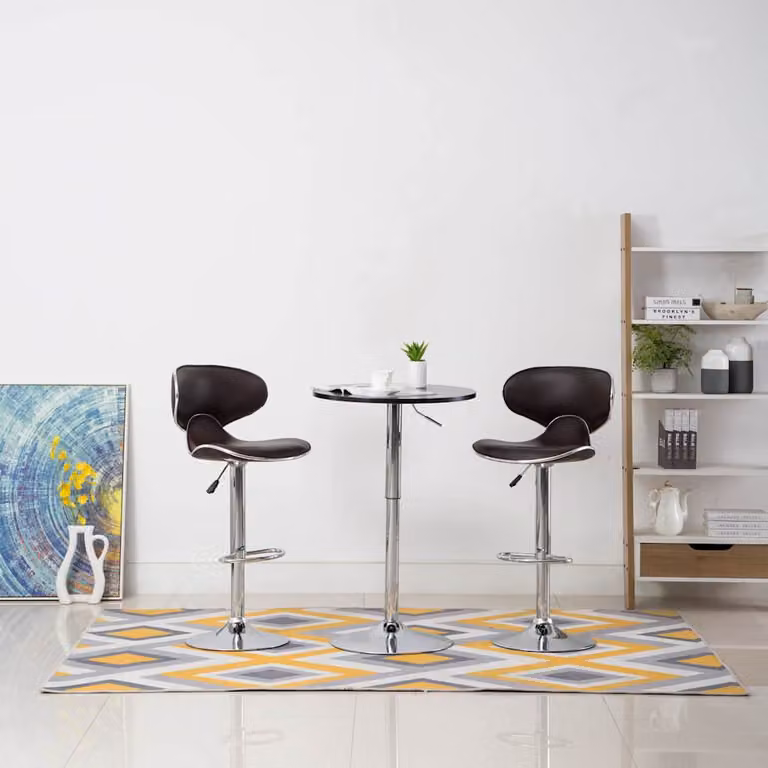 Set di 2 sgabelli da bar vidaXL in similpelle marrone con base girevole a 360 gradi