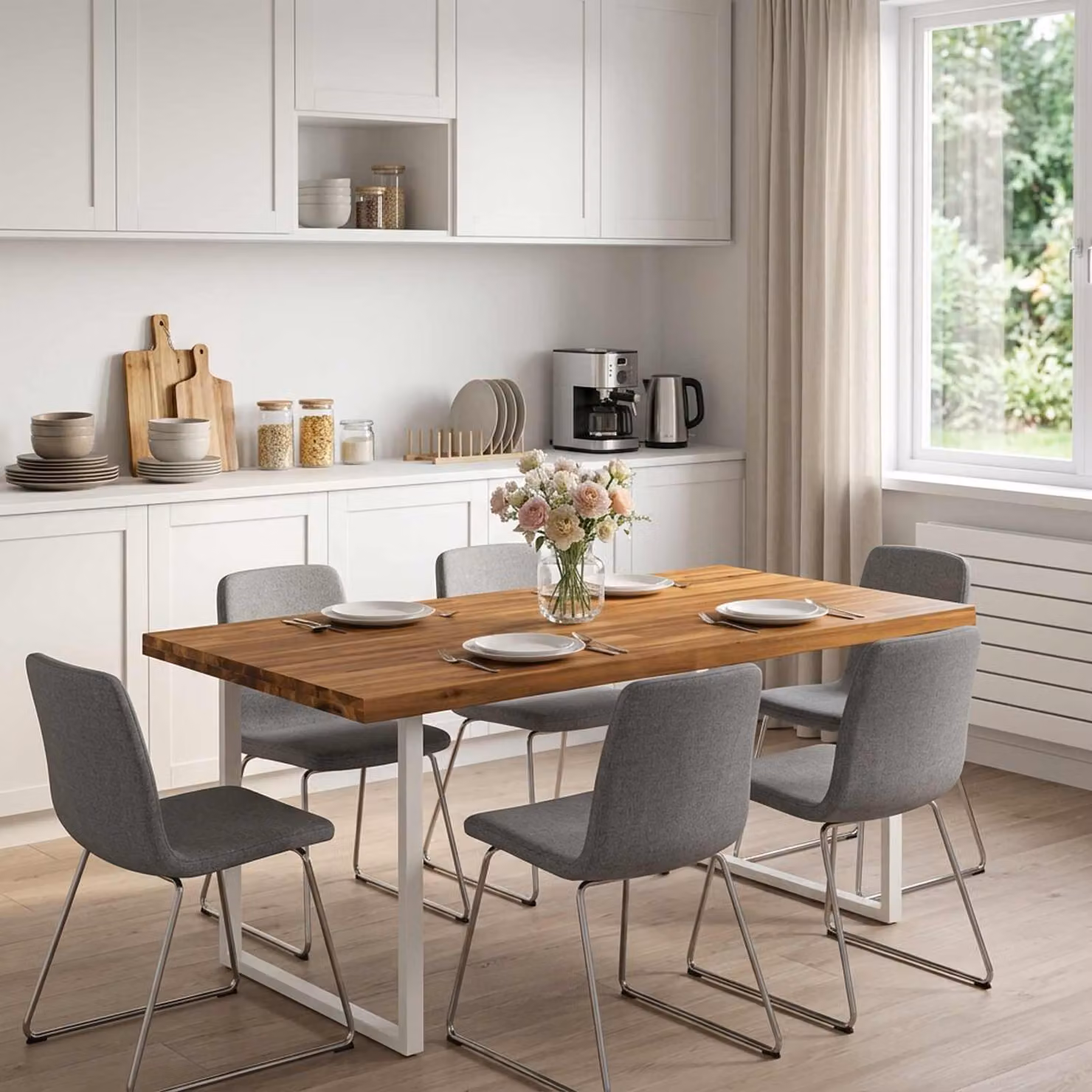 Piano del tavolo rettangolare in legno di acacia vidaXL, colore marrone, L 100 x P 60 x H 3 cm