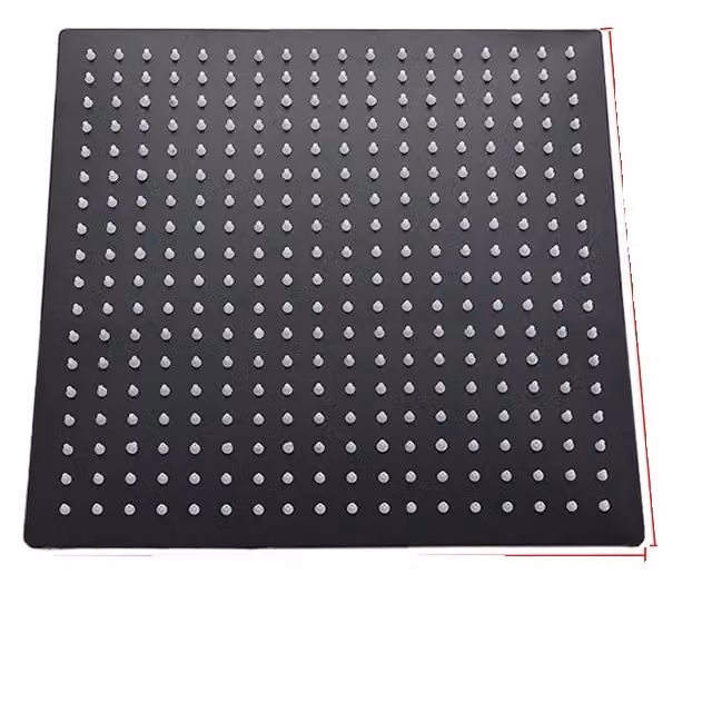 Soffione a pioggia, dimensioni 40cm * 40cm, montato a soffitto, nero opaco