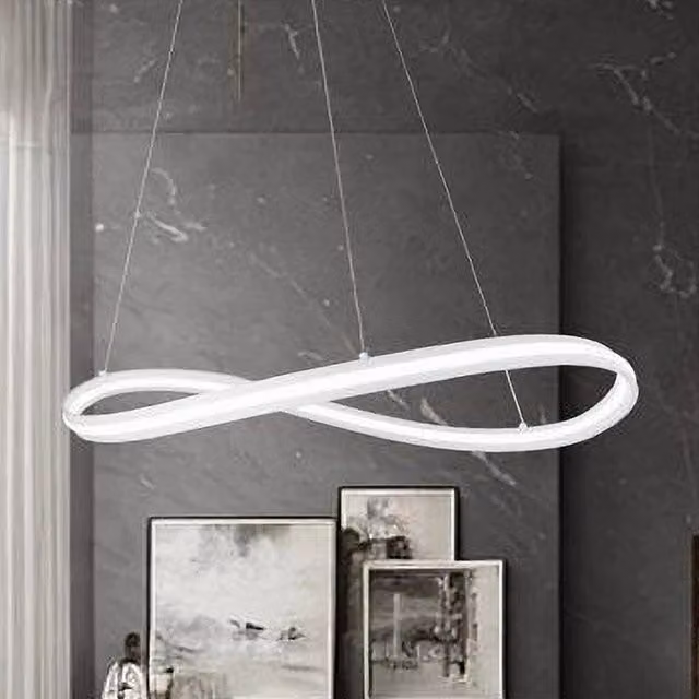 Lampadario a sospensione LED Trade Shop Traesio Moderno a Fiocco, Luce Bianca Fredda 6500K, 100W, Bianco, Diametro: 70 cm