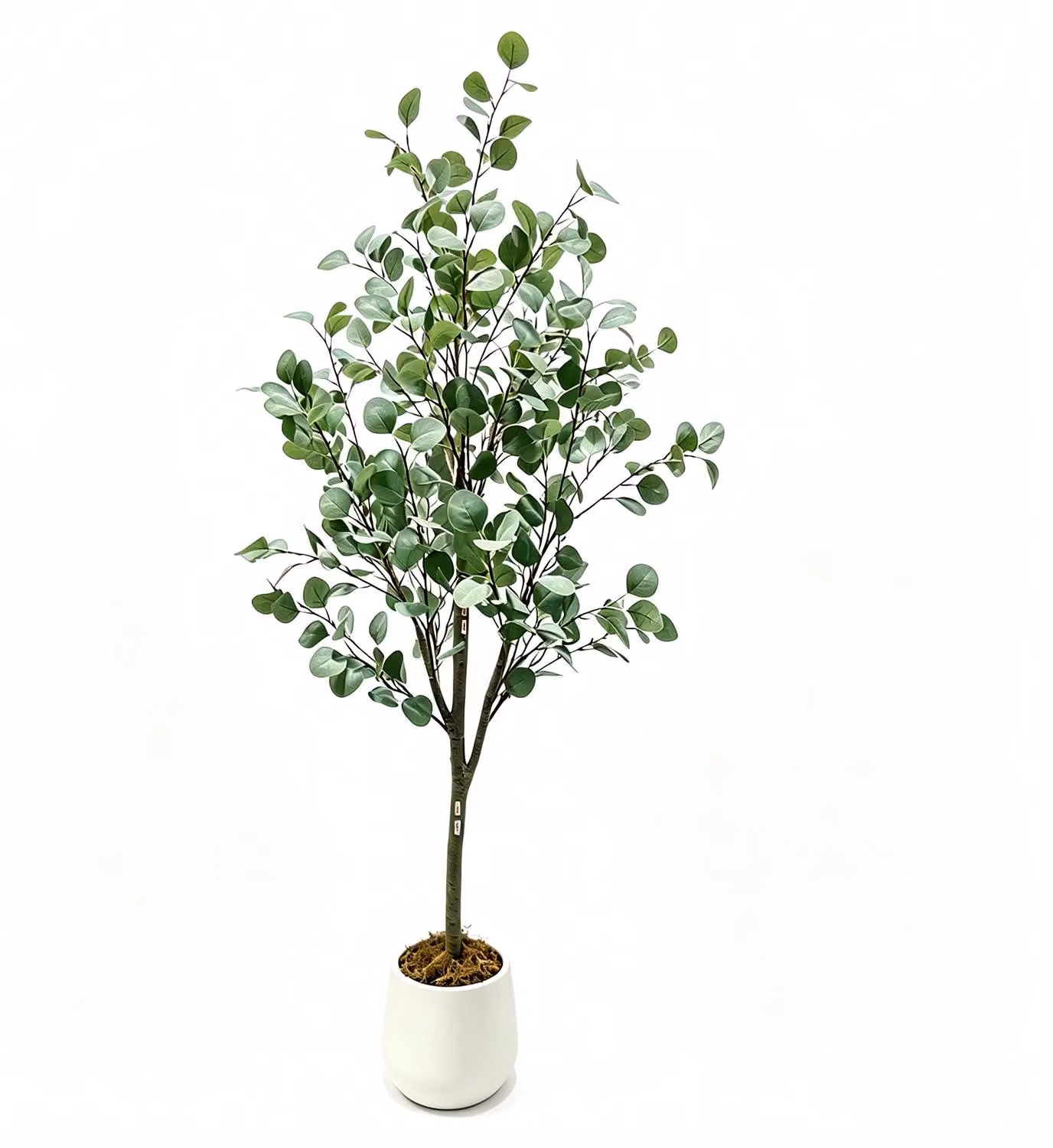 Albero di eucalipto artificiale, foglie dall'aspetto realistico, design che non richiede manutenzione, colore verde, altezza 150 cm