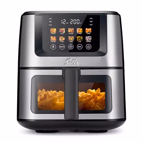 Solis Air Fry and Dry XL, manico nero (tipo 8200), friggitrice ad aria calda, 7,5 litri