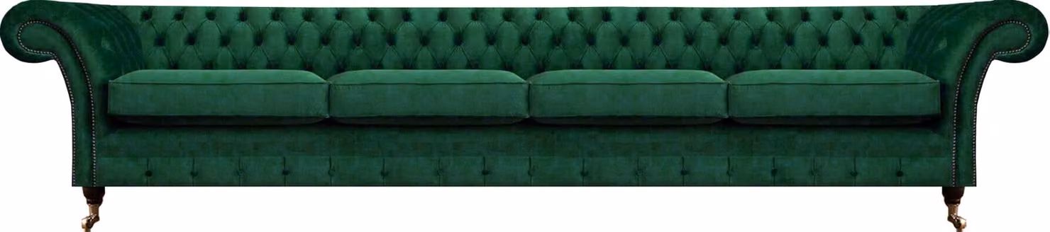 Sofa Viersitzer Couch Wohnzimmer Textil Luxus Polstermöbel Grün Einrichtung