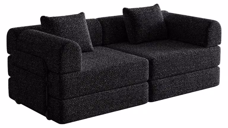 Divano letto in chenille 2-in-1 - Divano letto - Divano trasformabile - Divano relax - Divano a scomparsa - Con spazio contenitivo nelle braccioli