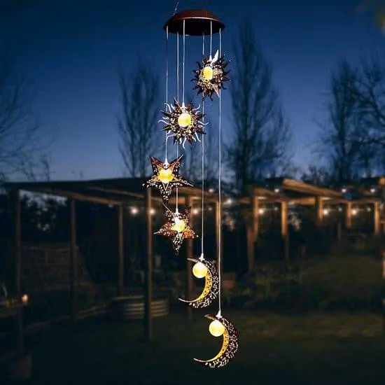 Lampada solare a forma di stella, lampada a LED impermeabile per balconi e terrazze