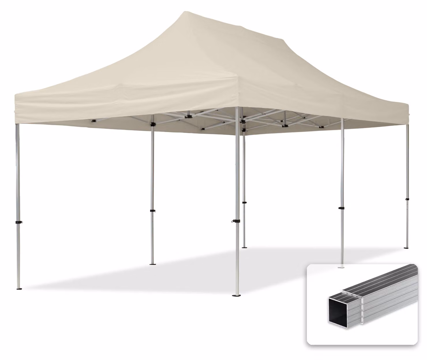 TOOLPORT 3x6m gazebo pieghevole, ECONOMY alluminio, crema