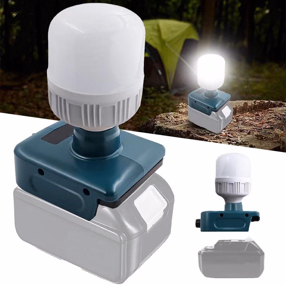 Lampada da lavoro Acculamp per batterie da 18 V, 12 W, con portalampada E27