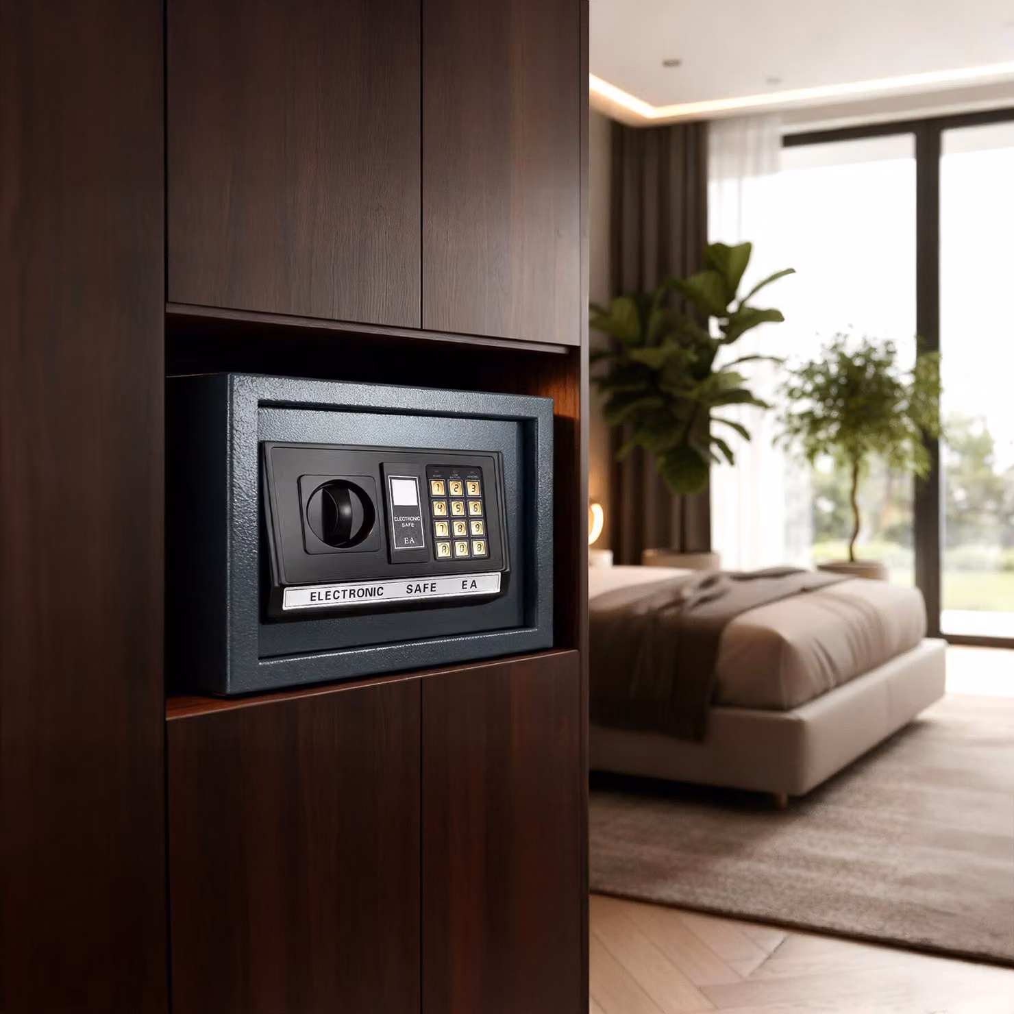 Cassaforte elettronica TecTake in ferro nero con chiavi e indicatore a LED L/P/H: 22 x 20 x 31 cm – 2
