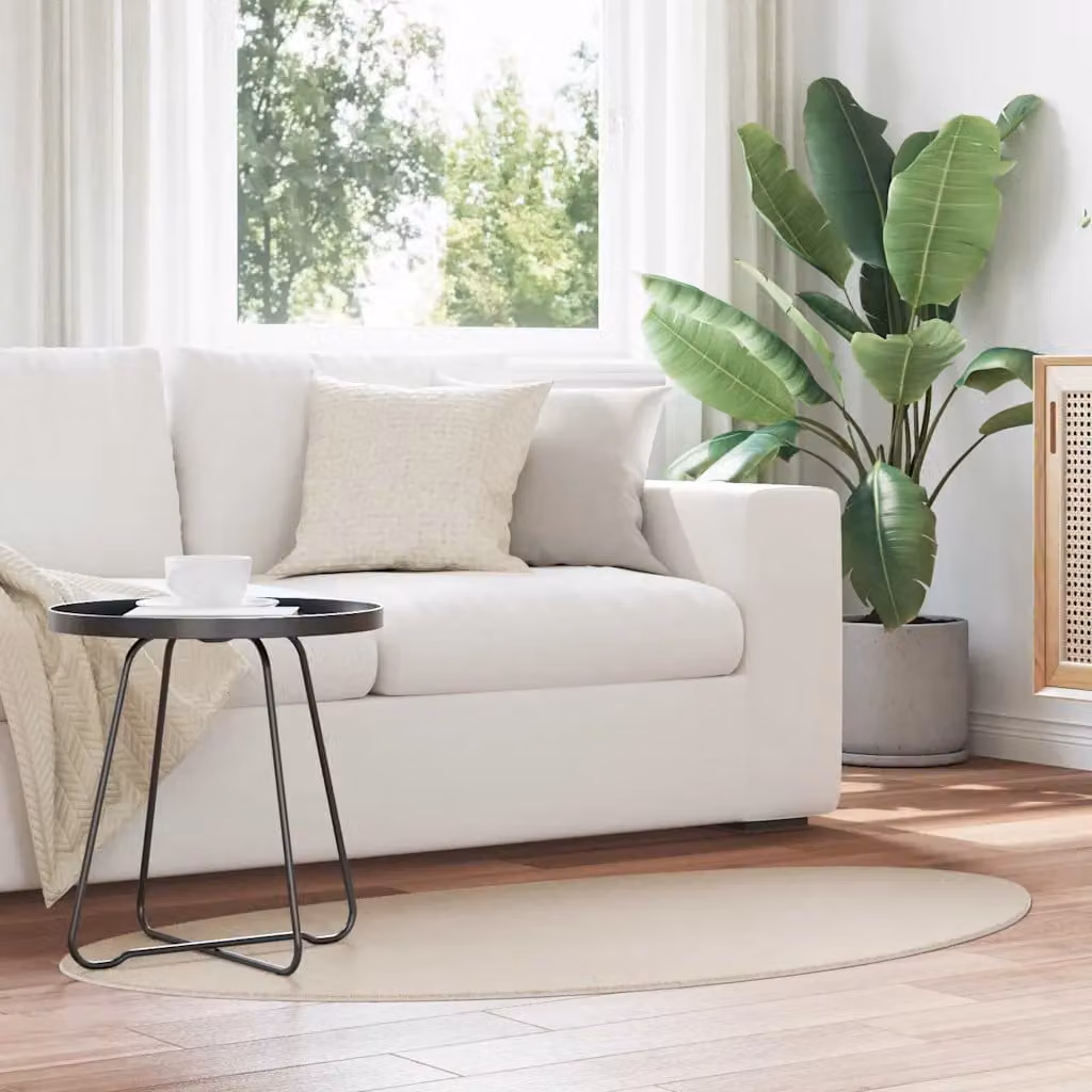 Tappeto moderno vidaXL HUARTE beige in poliestere, lavabile e antiscivolo, L 80 x P 150 cm
