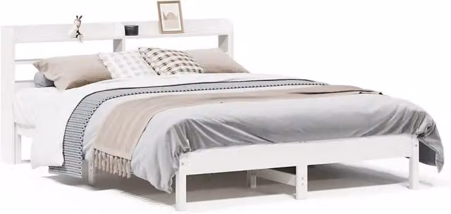 Letto matrimoniale | Letto per adulti | Letto senza Materasso Bianco 140x200 cm Legno Massello di Pino