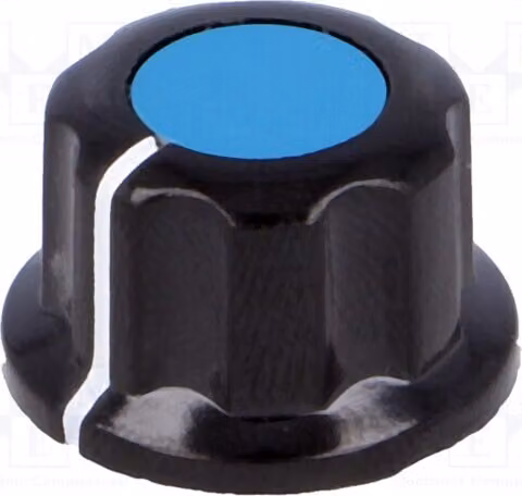 1 x Manopola rotante, albero di diametro 6,35 mm, in bachelite con flangia di diametro 16,5 x 11 mm, colore blu, serie G19-BU