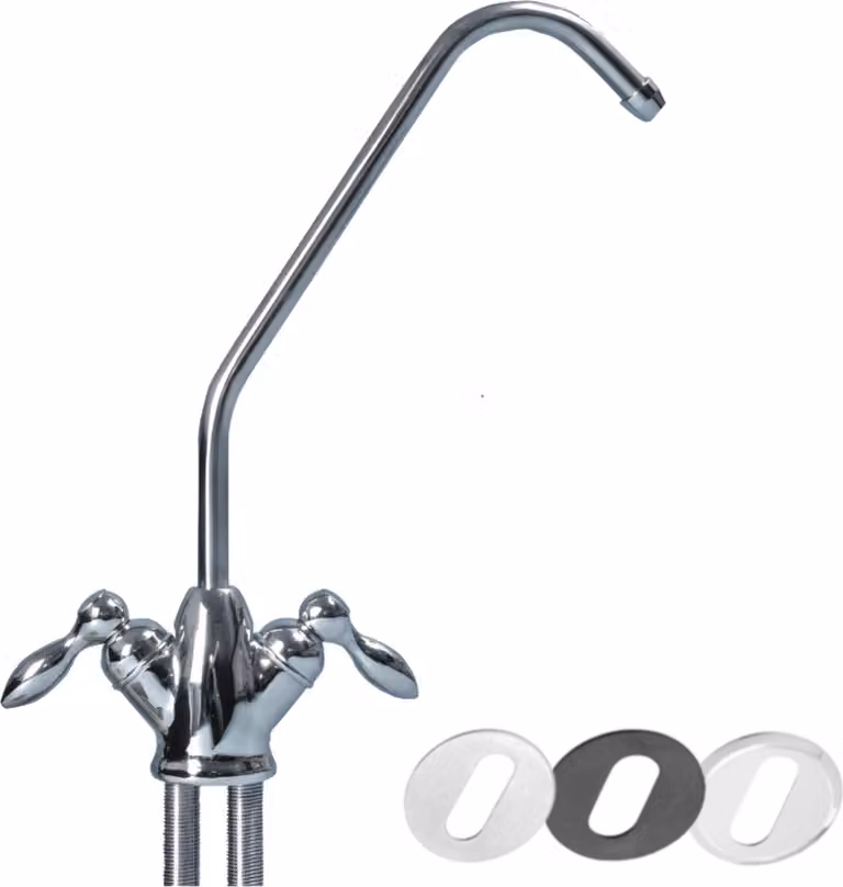 Rubinetto per acqua filtrata Osmo Solutions, cromato, girevole 360 gradi, valvola in Vetroceramica, compatibile con filtri acqua