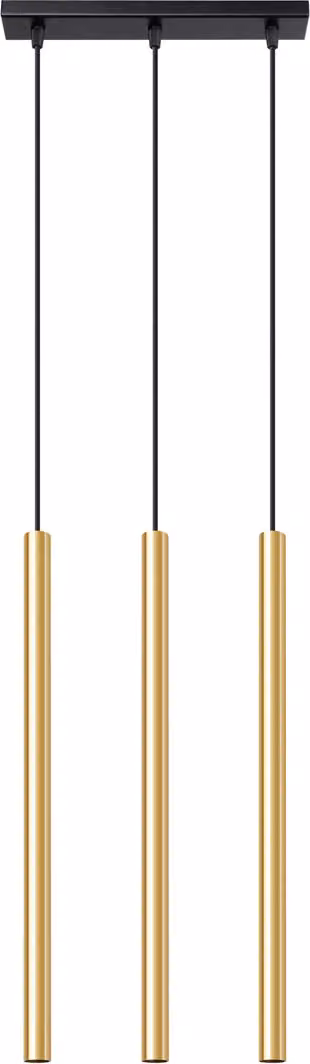 Lampada a sospensione VELINO, oro lucido, 3xG9x8W, metallo, dimensioni: 90x30x5 cm, IP20, Pure Lume