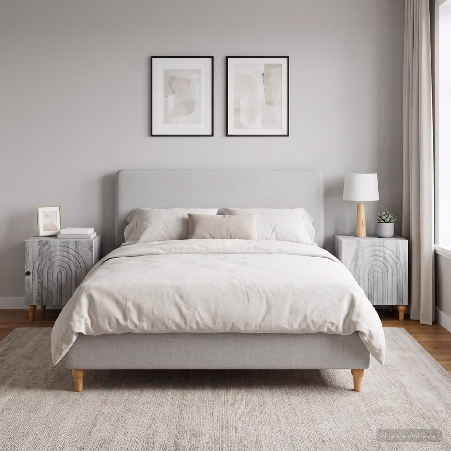 Set di 2 Armadi da Notte vidaXL Moderni in Grigio Sonoma, L 43 cm x P 34,5 cm x H 50 cm