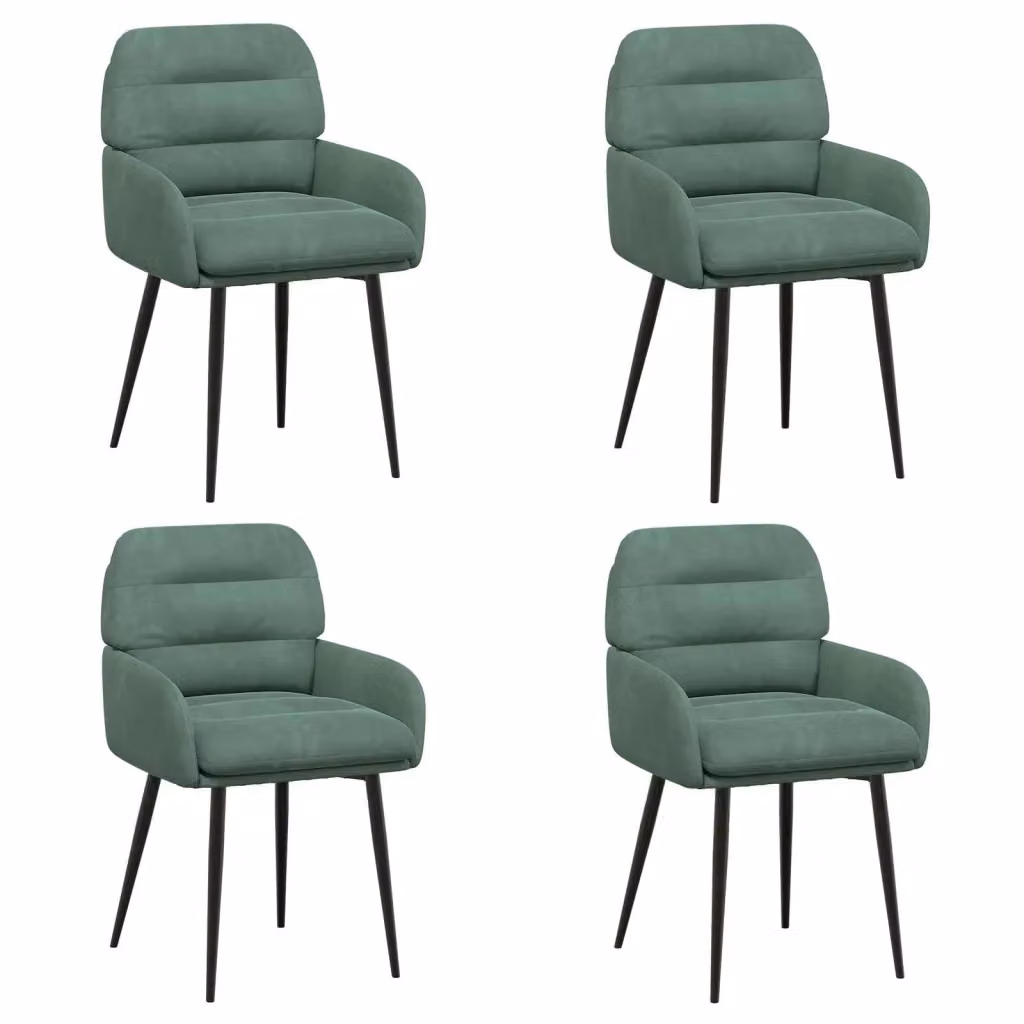 Set di 4 sedie da pranzo moderne vidaXL in velluto verde, L/P/H: 59 x 59,5 x 90 cm – 2