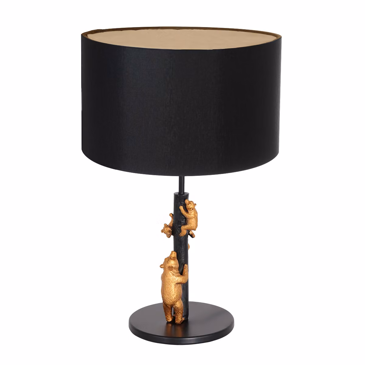 Lampada da tavolo - nero - Animaux - lino metallo tessile - Ø 17cm - E27 - 7203ZW - Anne Lighting