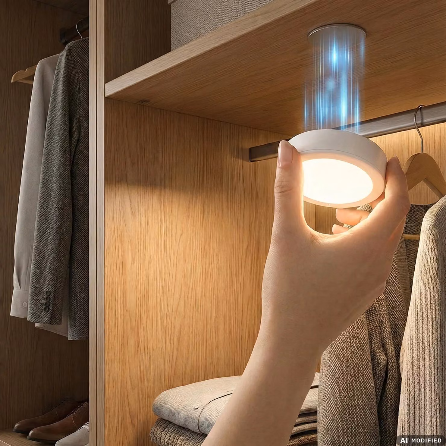 DICTROLUX Lampada LED SmartLight con Sensore di Movimento e Fissaggio Magnetico, Colore Bianco, Luce Bianco Caldo – 3