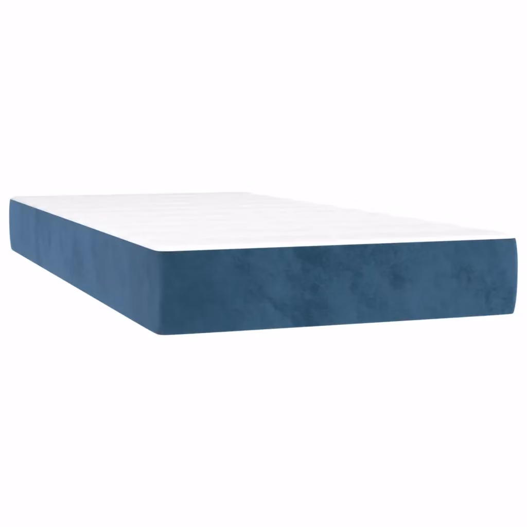 Materasso Ibrido vidaXL in Velluto Blu e Bianco, L/P/H: 120 x 190 x 20 cm