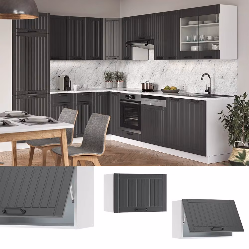Pensile da cucina Vicco Fame-Line Antracite e Bianco stile rustico L: 60 cm – 2