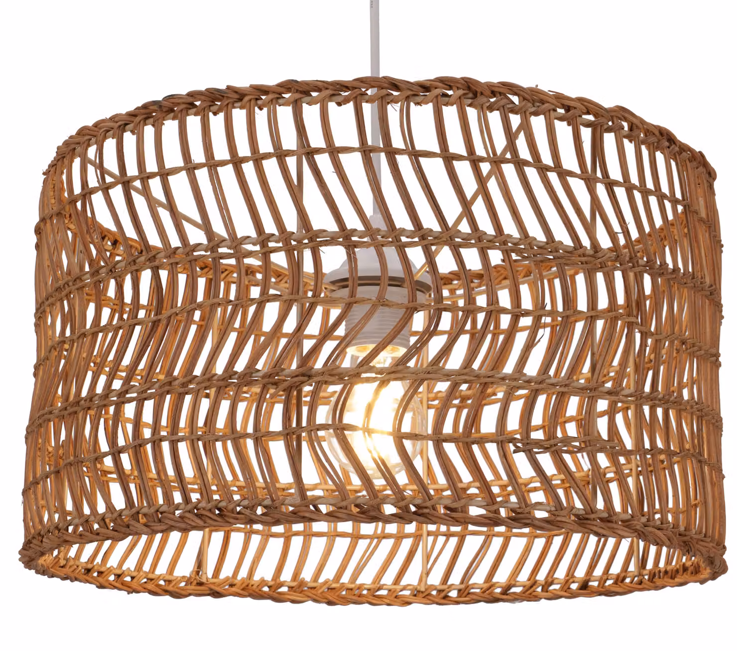 Lampada da soffitto / lampada a sospensione, realizzata a mano a Bali con materiali naturali, rattan - modello Rosalia, marrone, bambù, 23*39*39 cm, lampade a sospensione in materiali naturali