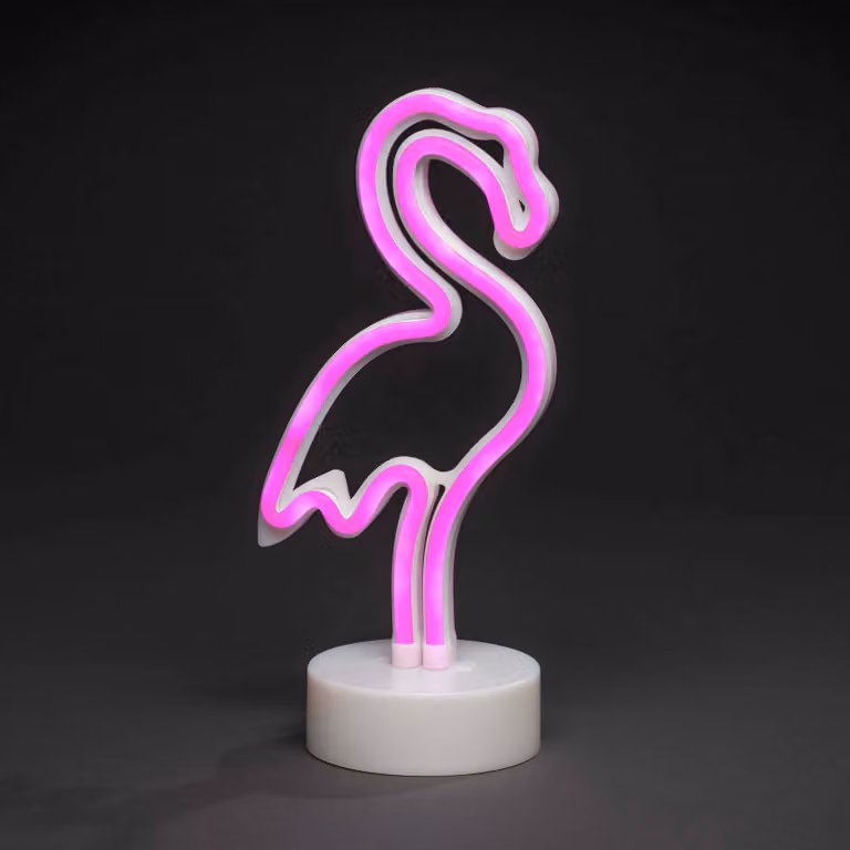 Konstsmide Tubo LED silhouette fenicottero, con timer 6h