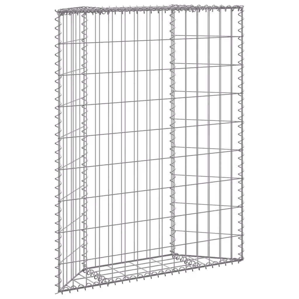 vidaXL Letto Rialzato a Gabbione Trapezoidale in Acciaio Zincato Grigio L: 80 cm, P: 20 cm, H: 100 cm