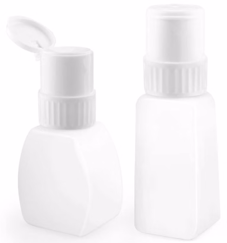 Set di 2 flaconi in plastica per solvente per smalto