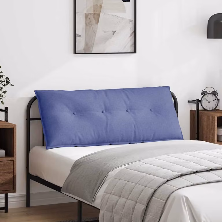 Cuscino per schiena vidaXL in tessuto blu jeans, L 120 x P 19 x H 50 cm