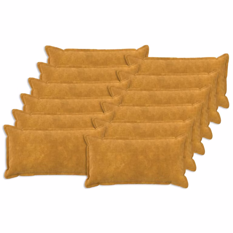 Set di 12 federe vidaXL HOUTEN gialle in microfibra fleece, L 40 cm x P 80 cm