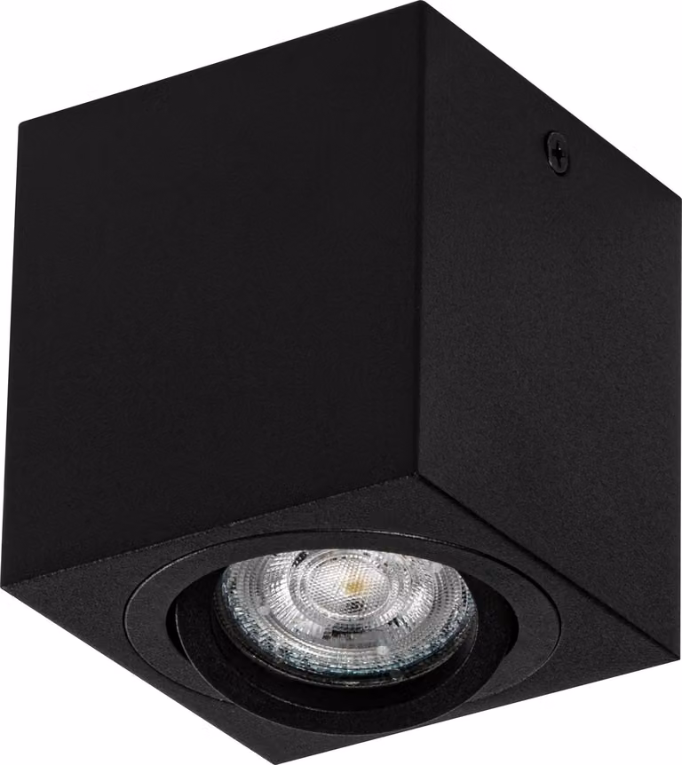 OSRAM Spot Surface Faretto da soffitto quadrato, nero, con base GU10, può essere dotato di lampada semplice o intelligente, angolo di emissione flessibile, classe di protezione IP20, alloggiamento di alta qualità