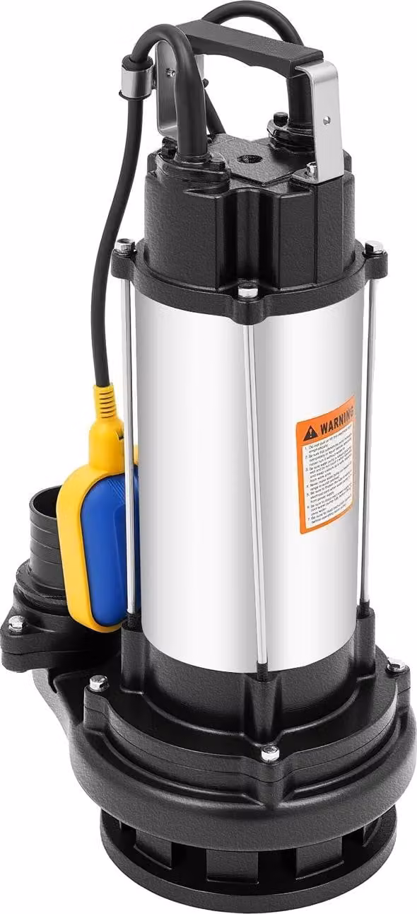 Pompa sommergibile per acque reflue, alta portata, controllo automatico, colore nero
