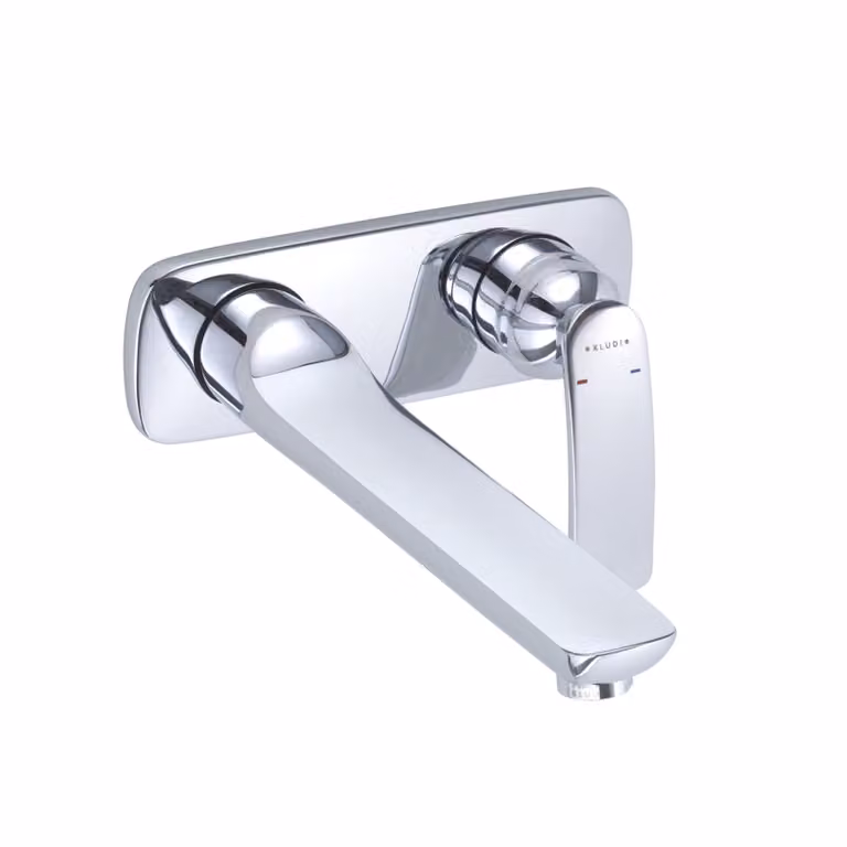 KLUDI BALANCE Mitigeur monocommandé mural encastré pour lavabo à deux trous, saillie bec mural 235mm, 522470575, 522470575