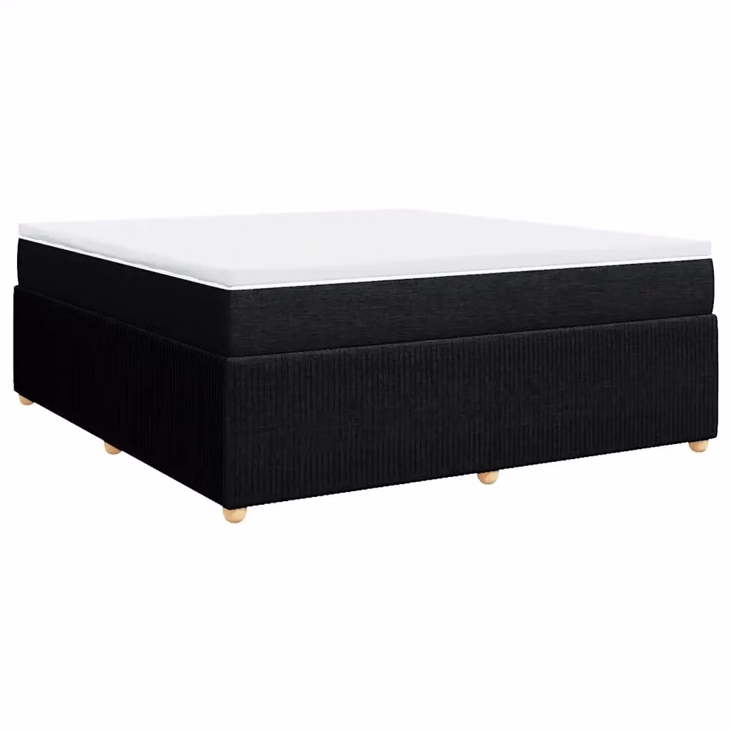 Letto Ibrido vidaXL con Giroletto a Molle e Materasso in Tessuto Nero e Bianco L/P: 180 x 200 cm – 2