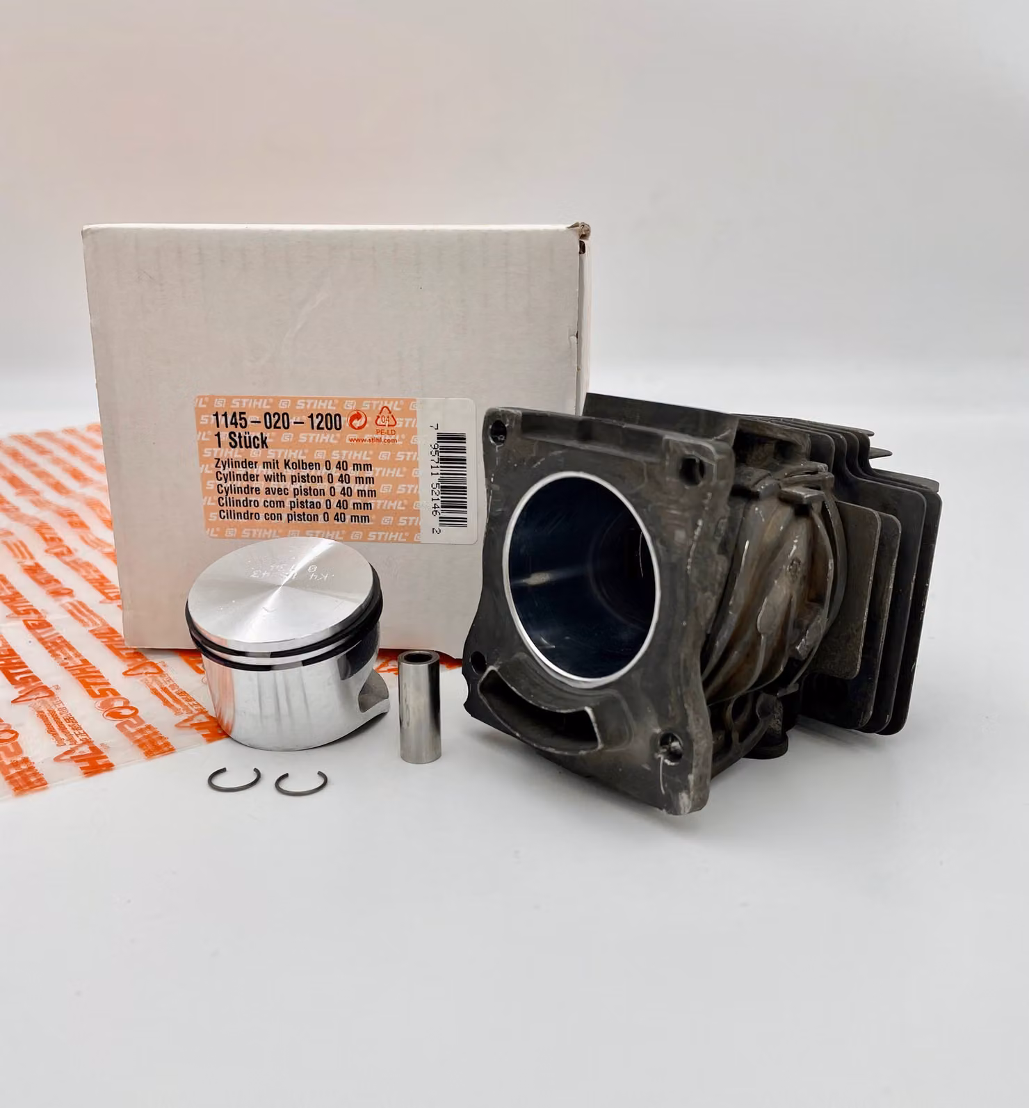 Cilindro + pistone originale STIHL 40 mm MS201, MS201C, MS201T, MS201TC, 11450201200