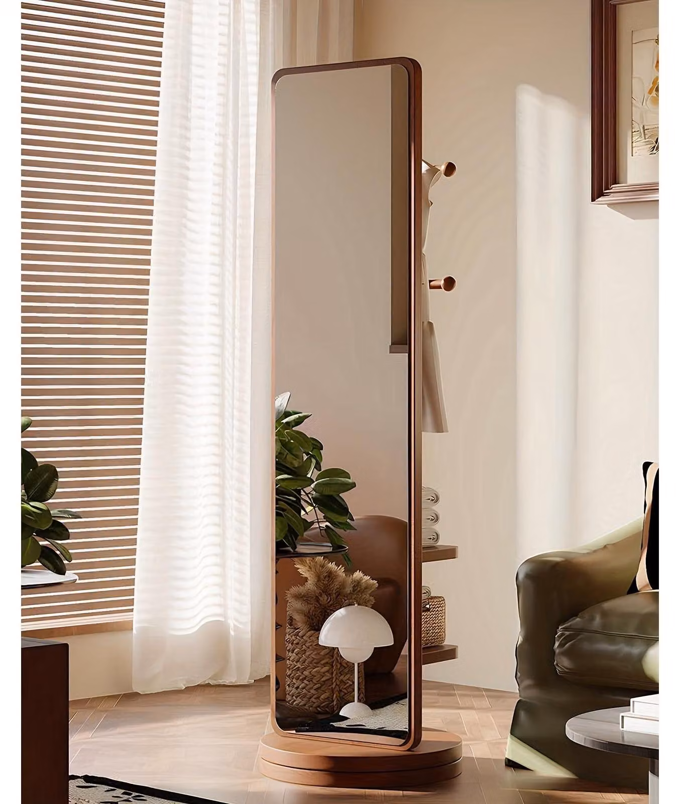 Specchio a figura intera - Specchio da trucco - Specchio ad arco - Specchio da parete - Specchio per il trucco - Rotazione a 360°