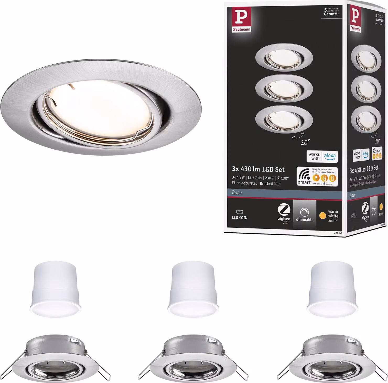 Paulmann Luce da incasso LED Set base orientabile