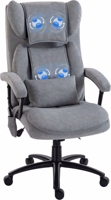 Sedia da ufficio massaggiante con schienale ergonomico ¨C zephmum ¨C Grigio