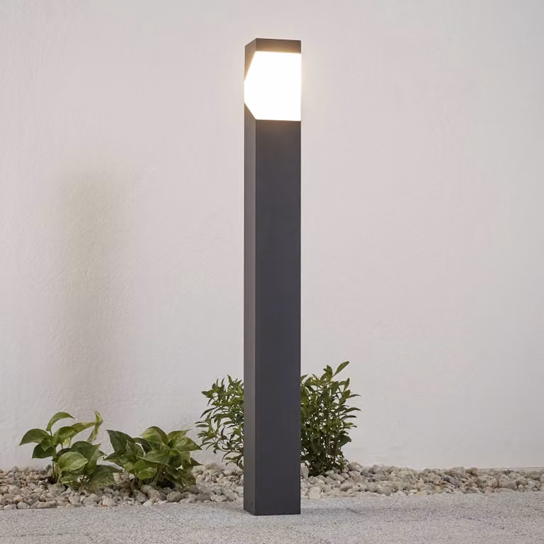 Lampioncino da giardino Kiran Lucande, dimmerabile, Nero, Alluminio, Moderno, Lampada da esterni