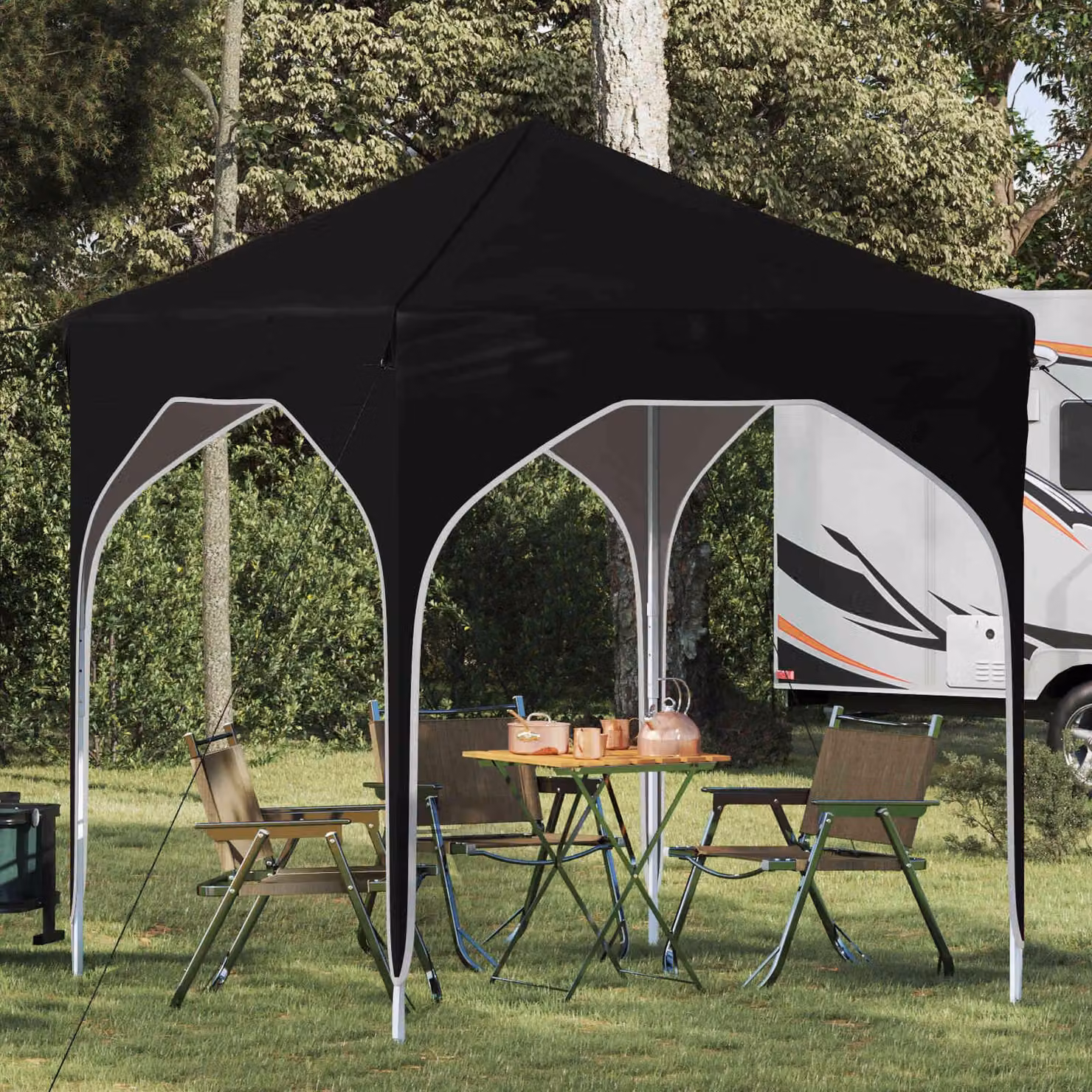 Maison Exclusive - Tenda pop-up per feste, dimensioni 194 x 194 x 245 cm, colore nero