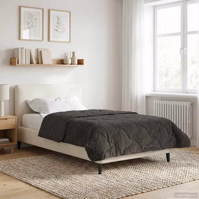 Piumino estivo reversibile vidaXL in fibra cava, grigio antracite, 135 x 220 cm