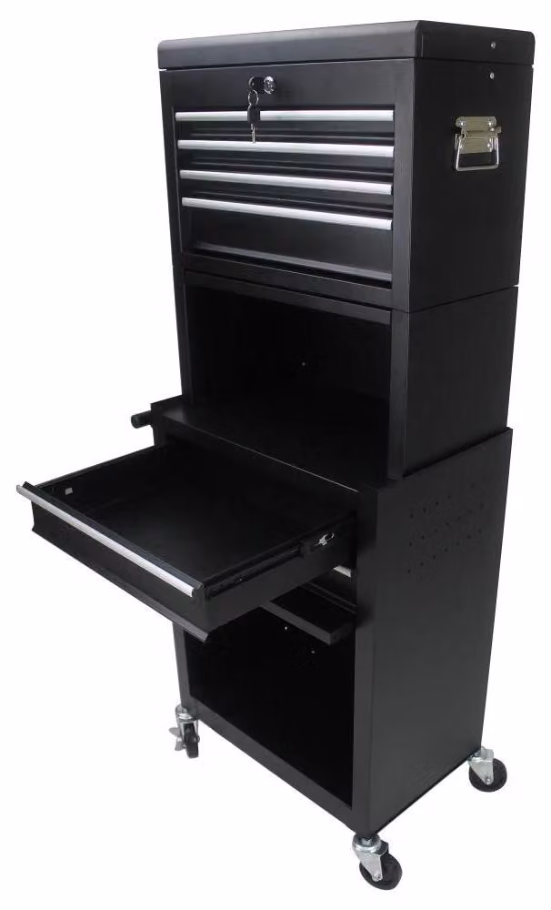 Armadietto per utensili, design mobile, versatile sistema di stoccaggio, colore nero