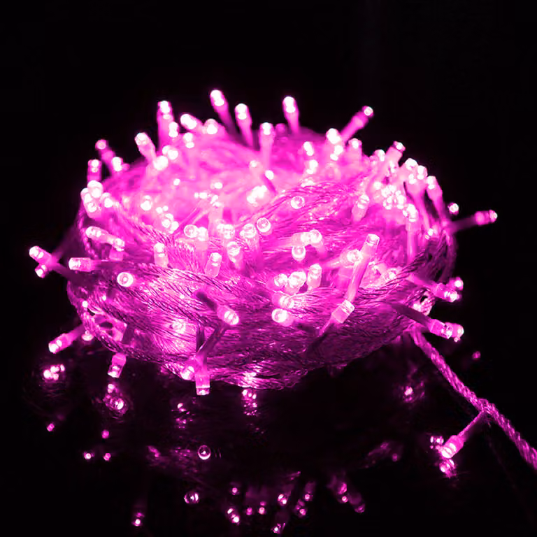 LED Fairy Lights 50m 50LEDs rosa 8 modalità di luce Indoor Garden Party Christmas Lighting Decorazione
