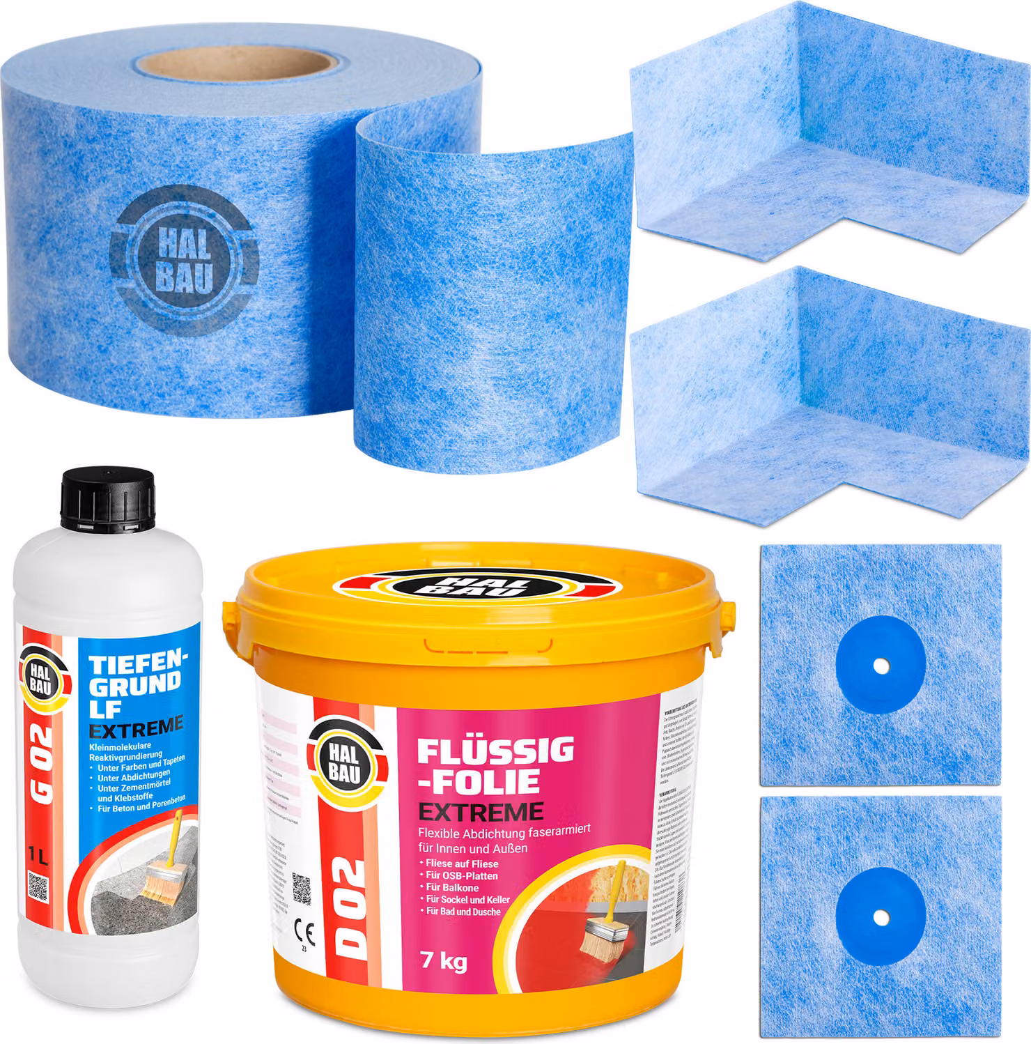 Set di sigillatura per balconi pellicola liquida 7 kg nastro sigillante 5 m profondità set di primer per esterni interni H308